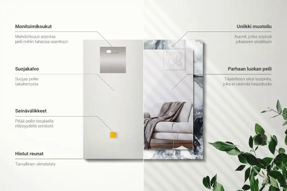 Obdĺžnikové ozdobné zrkadlo Abstraktná maľba kompozícia