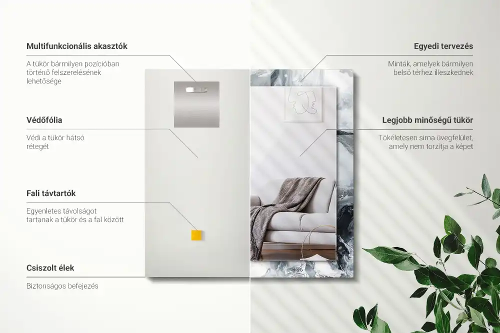 Obdĺžnikové ozdobné zrkadlo Abstraktná maľba kompozícia