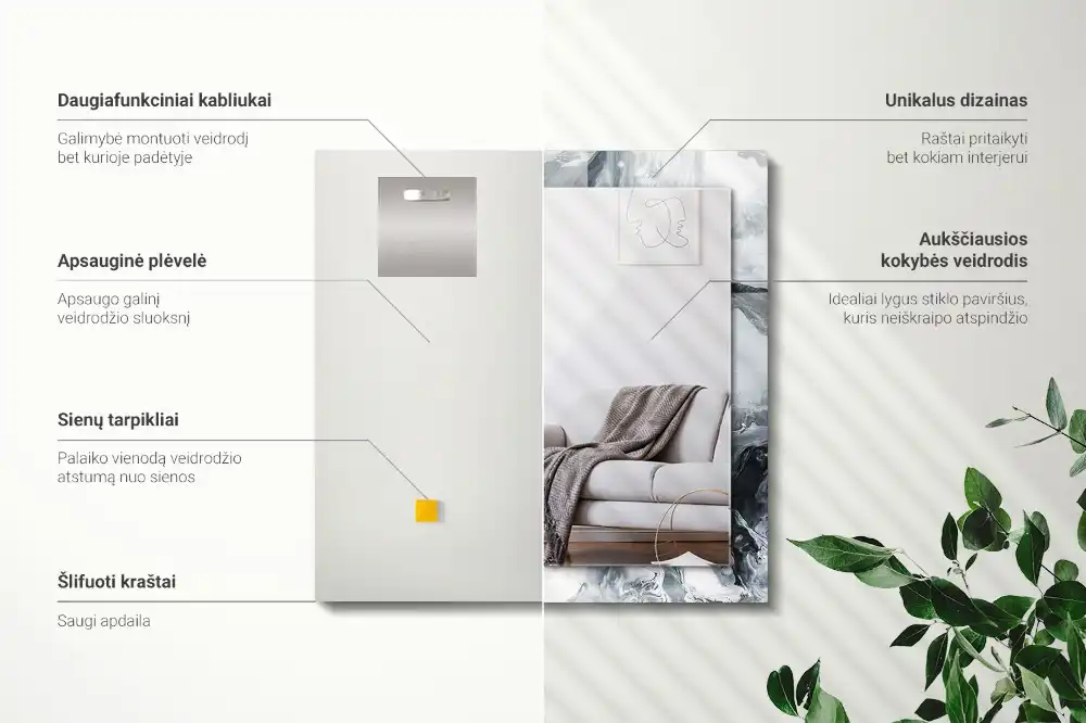 Obdĺžnikové ozdobné zrkadlo Abstraktná maľba kompozícia