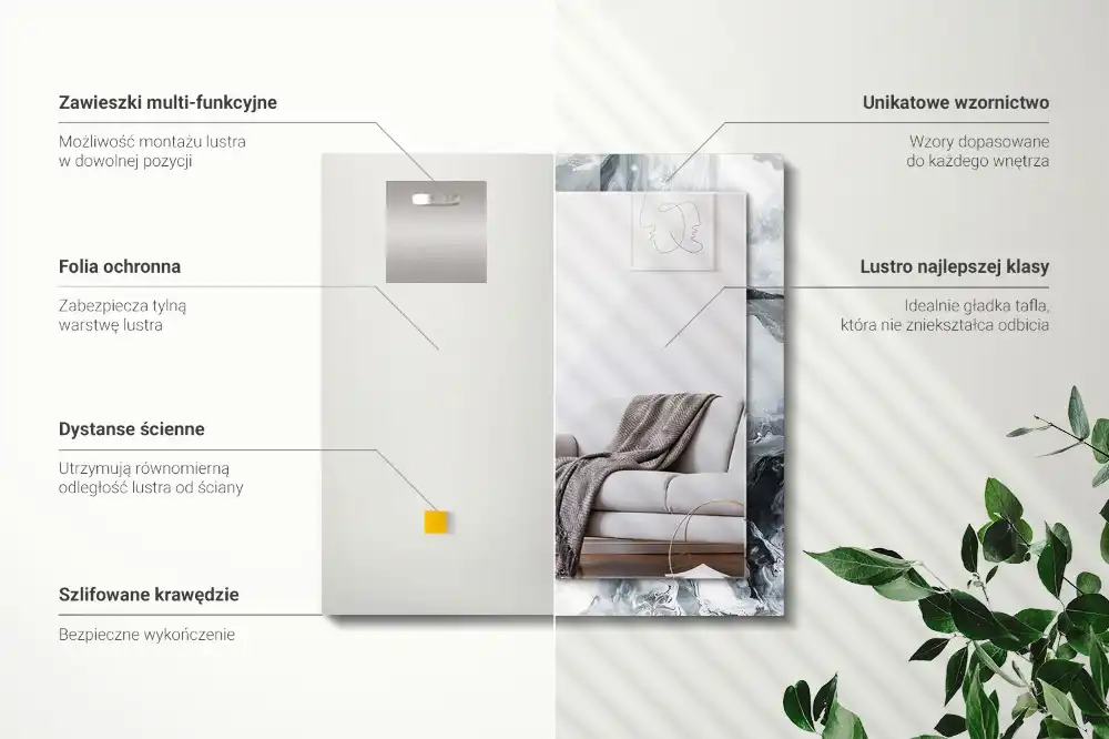 Obdĺžnikové ozdobné zrkadlo Abstraktná maľba kompozícia