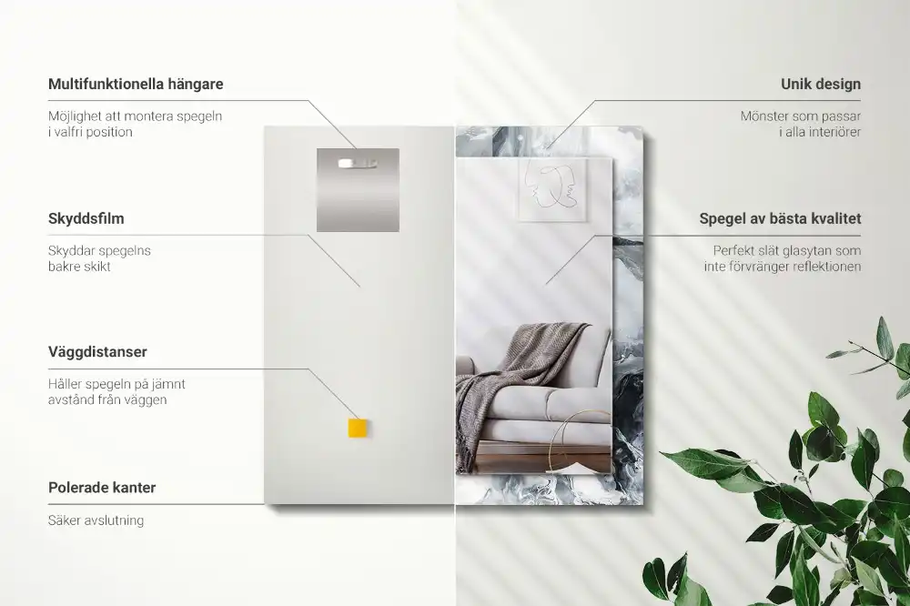 Obdĺžnikové ozdobné zrkadlo Abstraktná maľba kompozícia