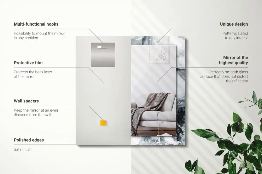 Obdĺžnikové ozdobné zrkadlo Abstraktná maľba kompozícia