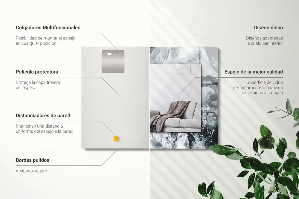 Obdĺžnikové ozdobné zrkadlo Abstraktná maľba kompozícia