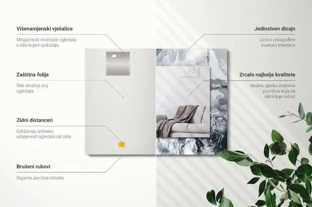 Obdĺžnikové ozdobné zrkadlo Abstraktná maľba kompozícia