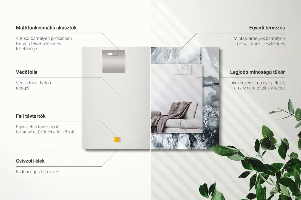 Obdĺžnikové ozdobné zrkadlo Abstraktná maľba kompozícia