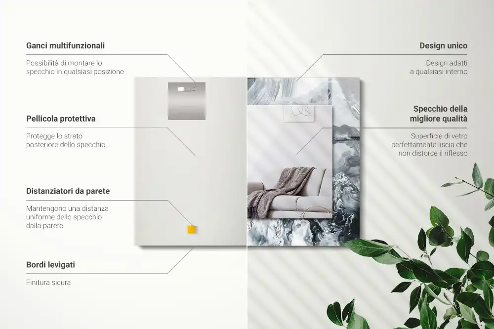 Obdĺžnikové ozdobné zrkadlo Abstraktná maľba kompozícia