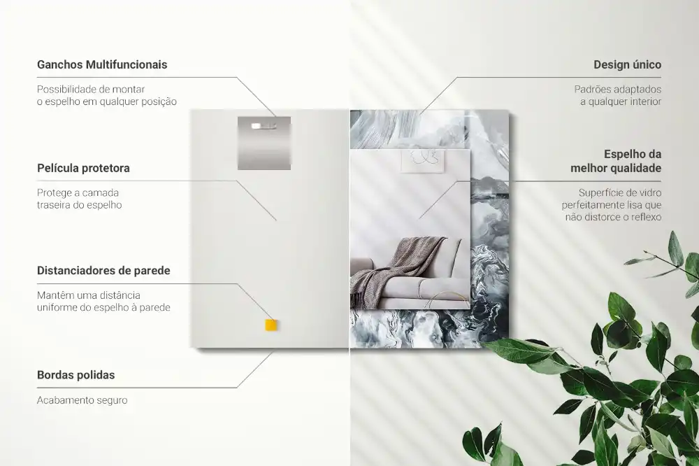 Obdĺžnikové ozdobné zrkadlo Abstraktná maľba kompozícia