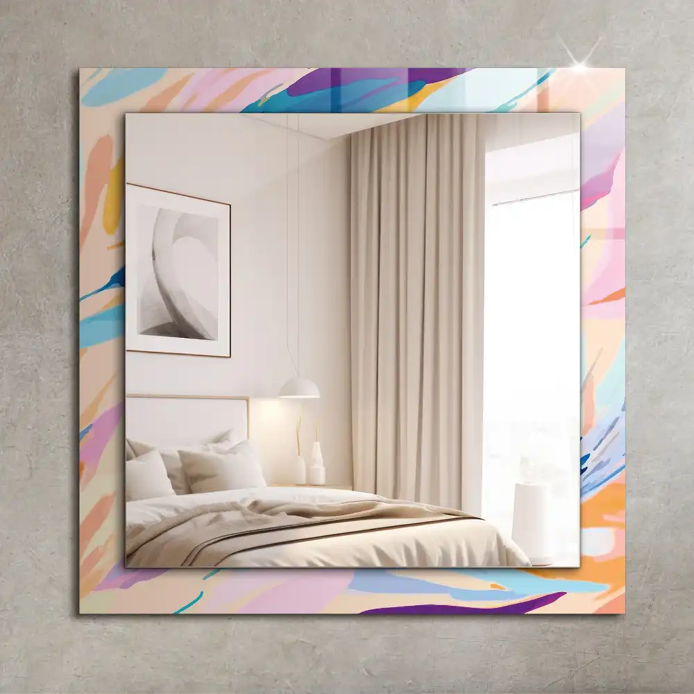 Obdĺžnikové dekoračné zrkadlo Abstraktné farebné ťahy