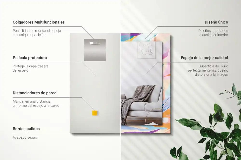 Obdĺžnikové dekoračné zrkadlo Abstraktné farebné ťahy