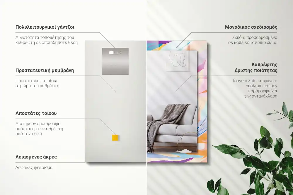 Obdĺžnikové dekoračné zrkadlo Abstraktné farebné ťahy