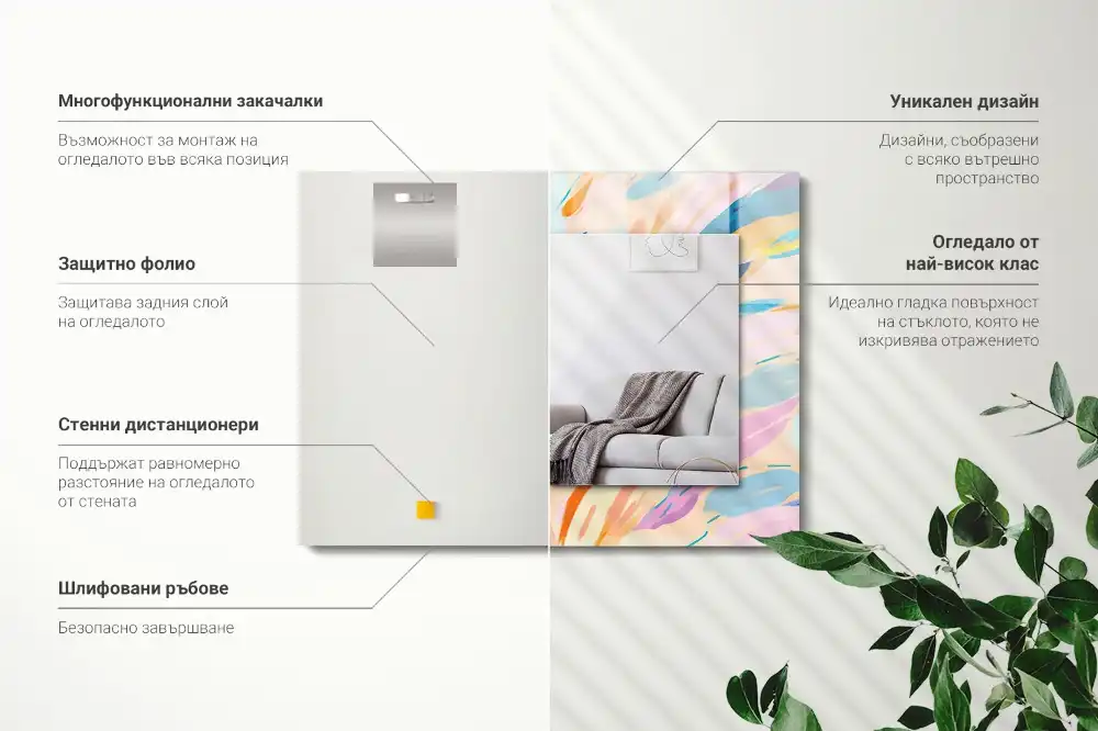 Obdĺžnikové dekoračné zrkadlo Abstraktné farebné ťahy