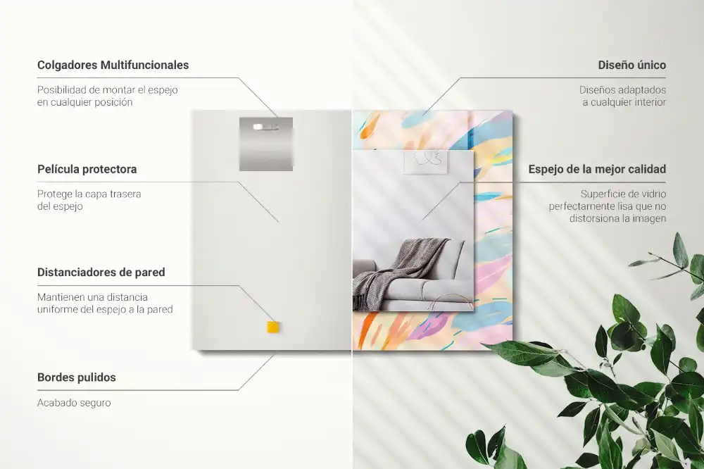 Obdĺžnikové dekoračné zrkadlo Abstraktné farebné ťahy