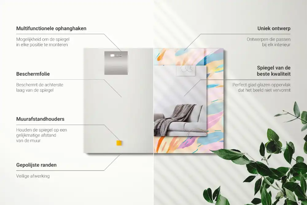 Obdĺžnikové dekoračné zrkadlo Abstraktné farebné ťahy