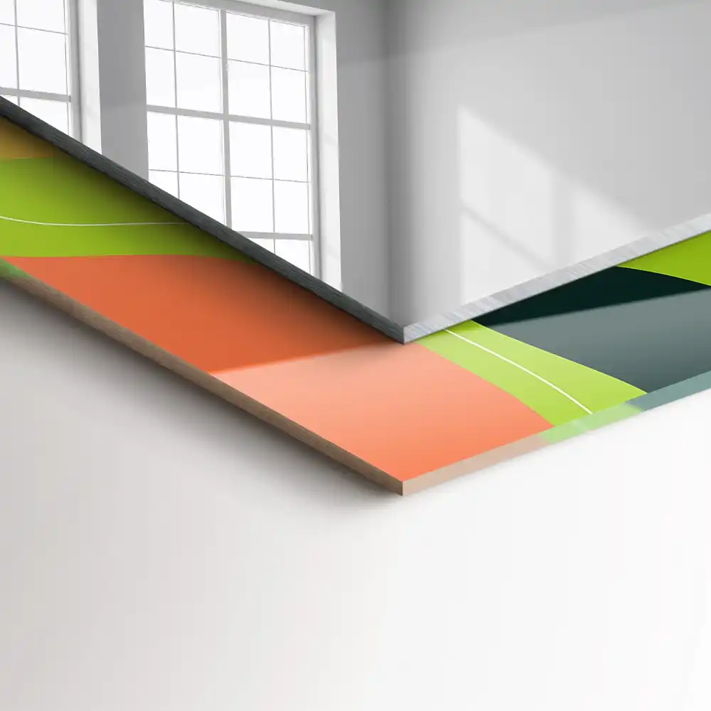 Obdĺžnikové zrkadlo s motívom Abstraktné farebné vzory