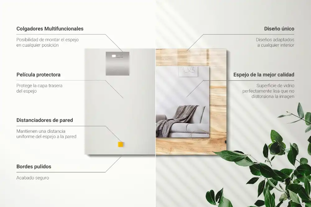 Obdĺžnikové ozdobné zrkadlo Textúra dreva