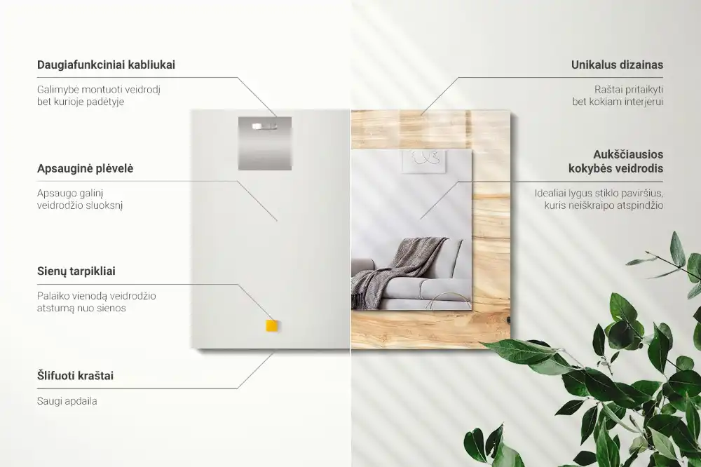 Obdĺžnikové ozdobné zrkadlo Textúra dreva