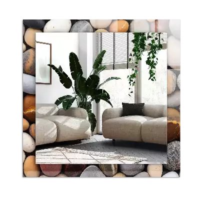 Obdĺžnikové dekoračné zrkadlo Farebné hladké kamene