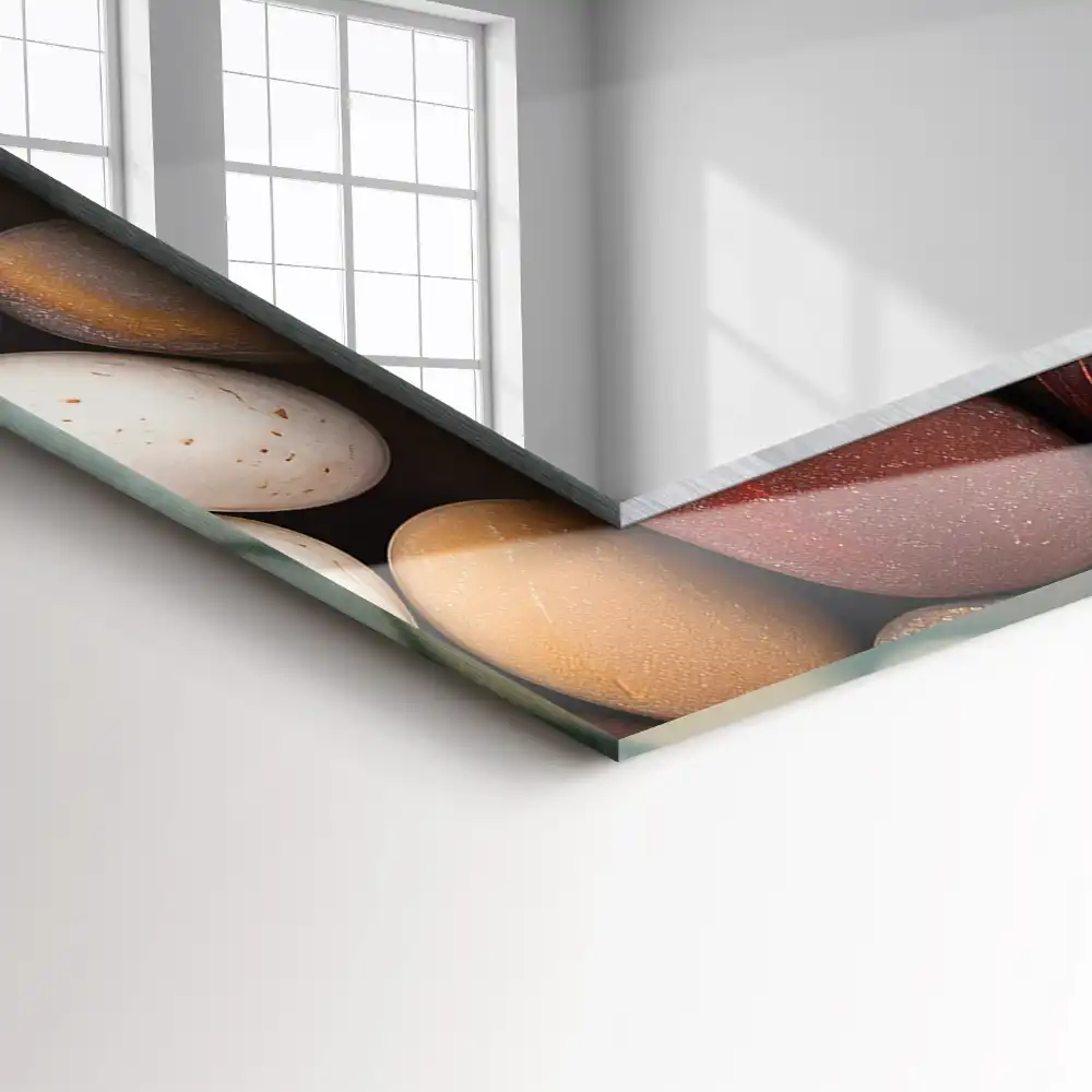 Obdĺžnikové dekoračné zrkadlo Farebné hladké kamene