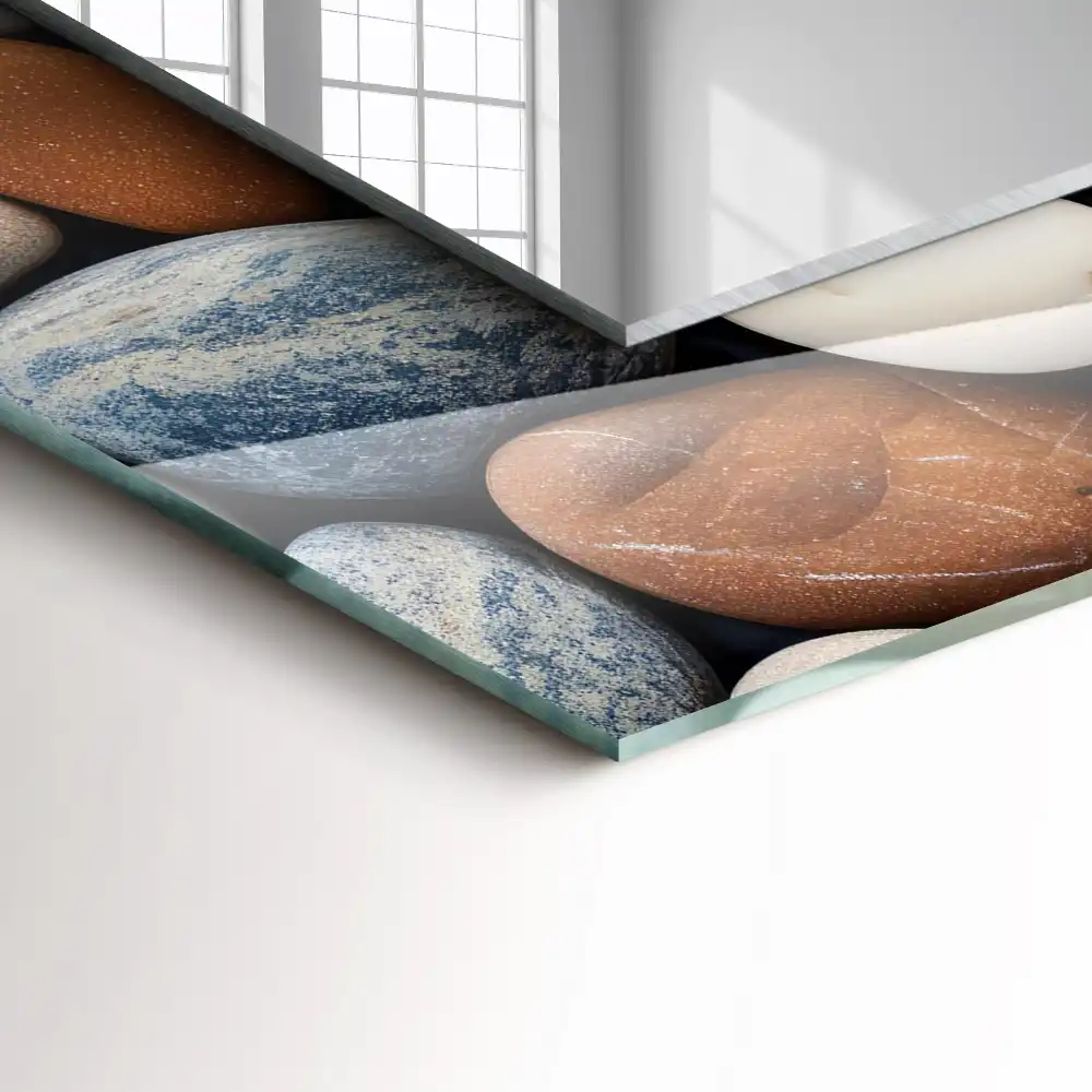 Obdĺžnikové zrkadlo s motívom Farebné hladké kamene