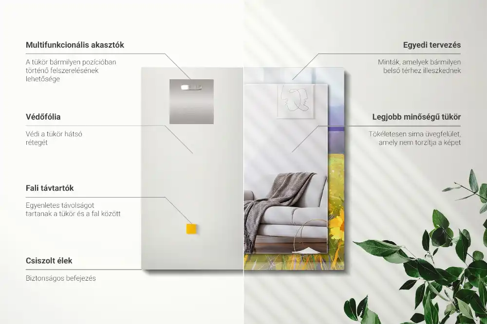 Obdĺžnikové dekoračné zrkadlo Slnečnicové pole