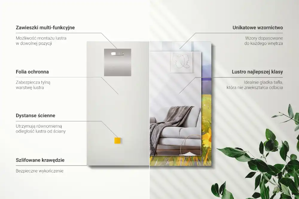 Obdĺžnikové dekoračné zrkadlo Slnečnicové pole