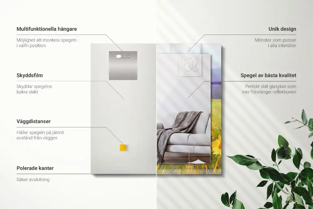 Obdĺžnikové dekoračné zrkadlo Slnečnicové pole