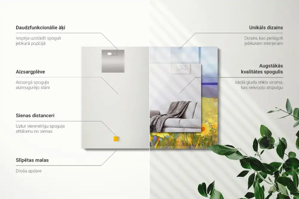 Obdĺžnikové dekoračné zrkadlo Slnečnicové pole