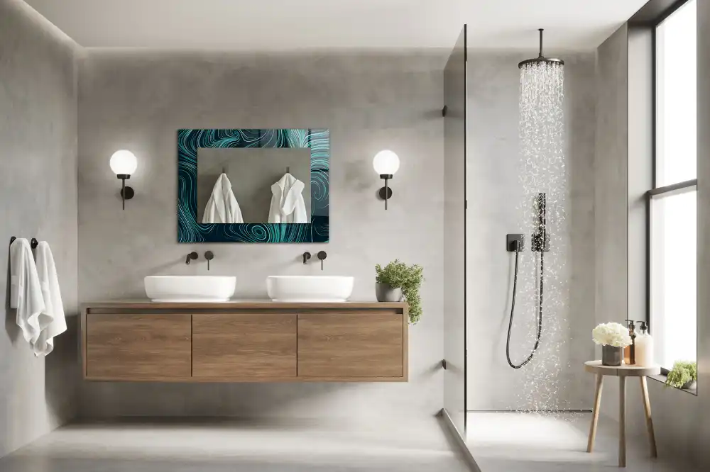 Obdĺžnikové dekoračné zrkadlo Abstraktné čiary