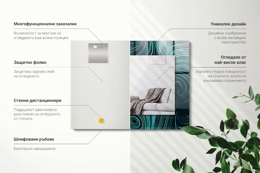 Obdĺžnikové dekoračné zrkadlo Abstraktné čiary