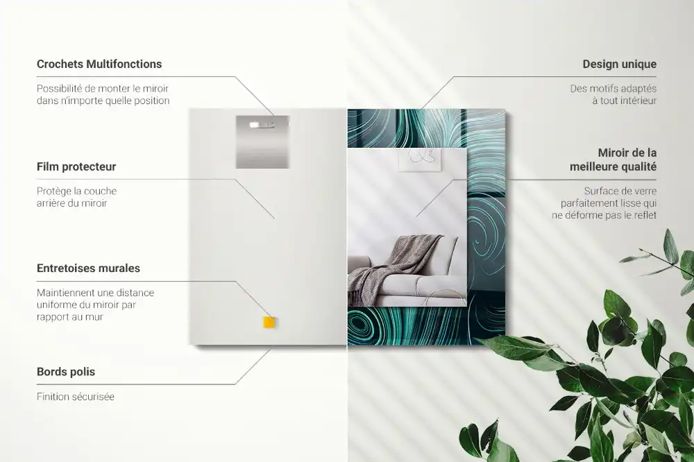 Obdĺžnikové dekoračné zrkadlo Abstraktné čiary