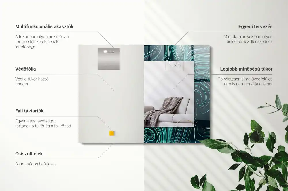 Obdĺžnikové dekoračné zrkadlo Abstraktné čiary