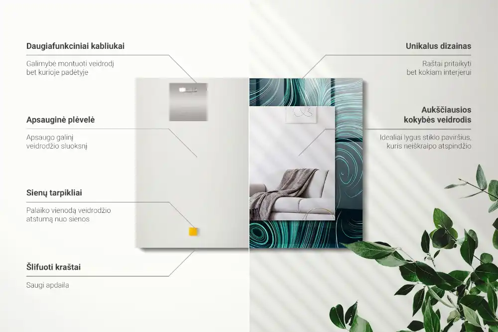 Obdĺžnikové dekoračné zrkadlo Abstraktné čiary