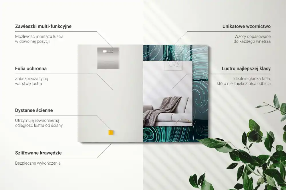 Obdĺžnikové dekoračné zrkadlo Abstraktné čiary