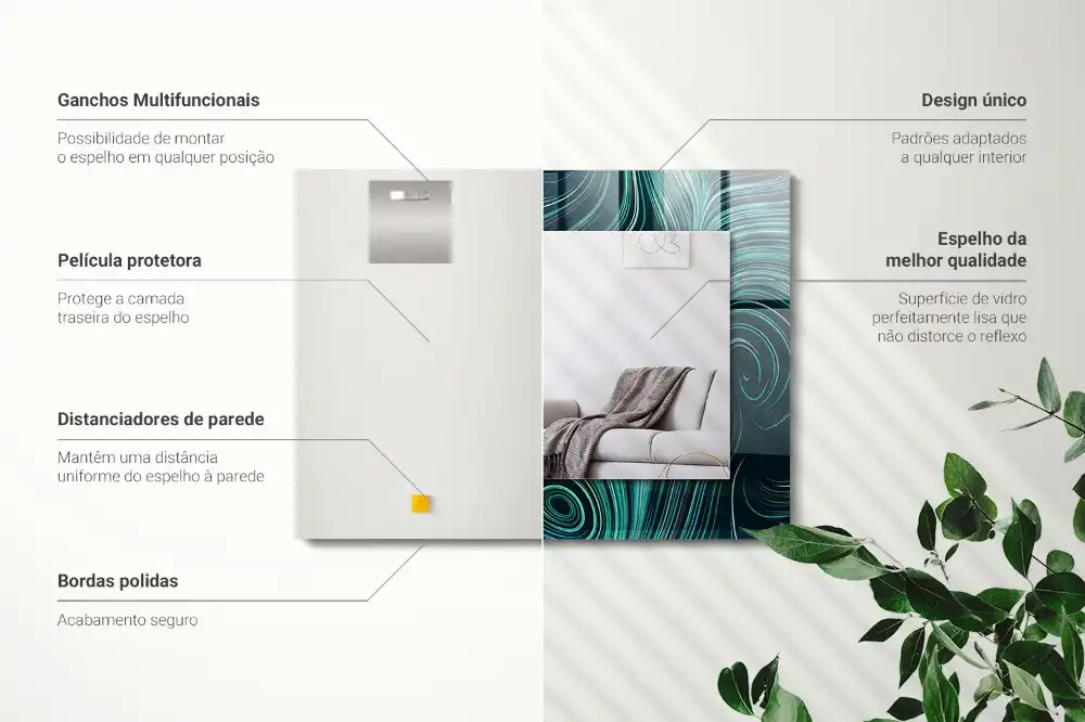 Obdĺžnikové dekoračné zrkadlo Abstraktné čiary