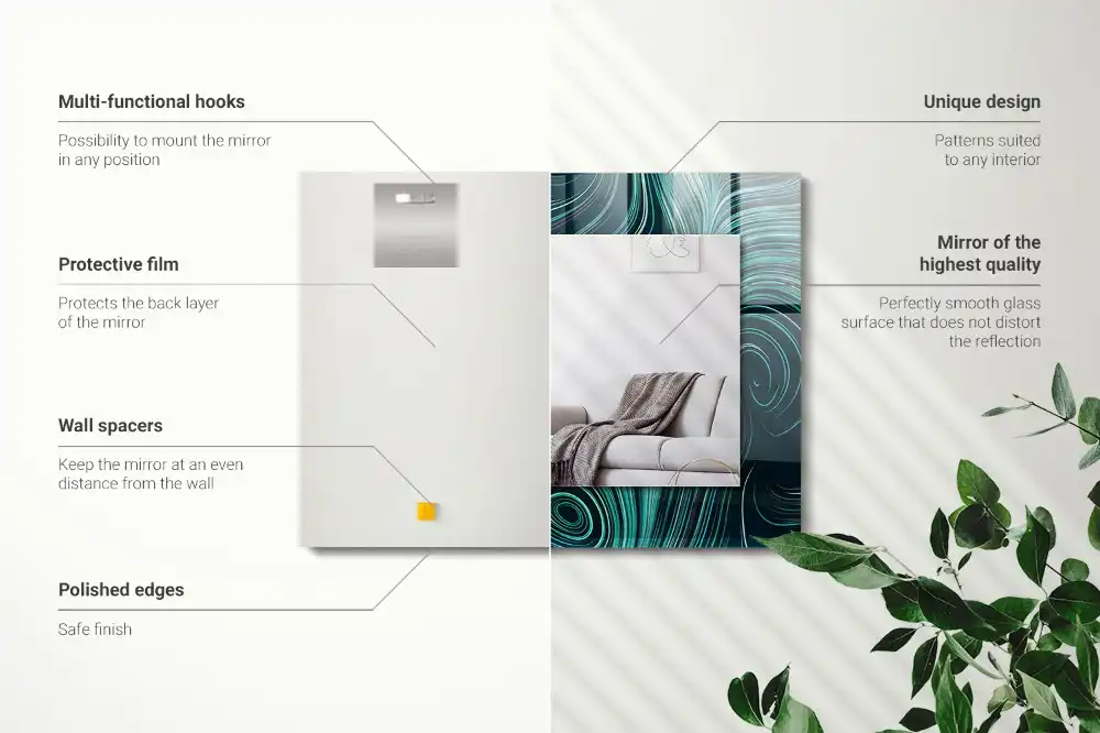 Obdĺžnikové dekoračné zrkadlo Abstraktné čiary