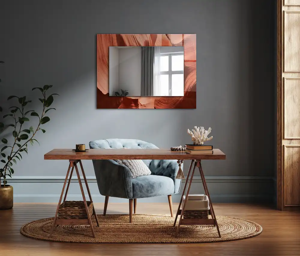 Obdĺžnikové ozdobné zrkadlo Skaly púštneho kaňonu