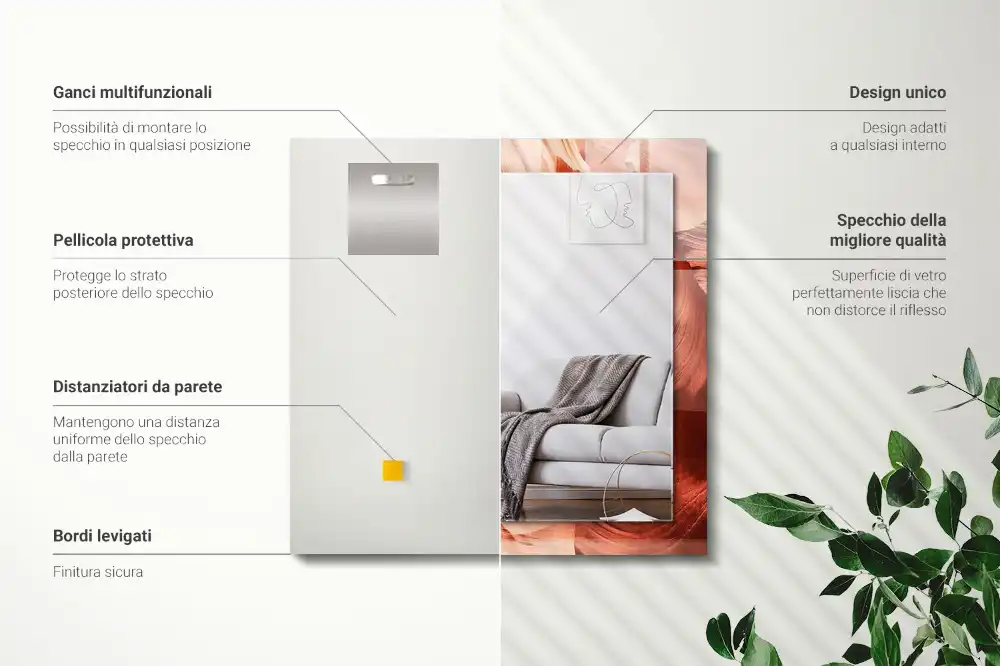 Obdĺžnikové ozdobné zrkadlo Skaly púštneho kaňonu