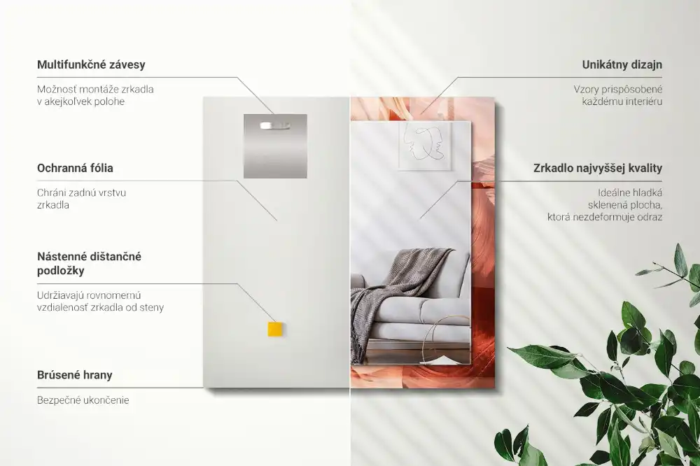 Obdĺžnikové ozdobné zrkadlo Skaly púštneho kaňonu