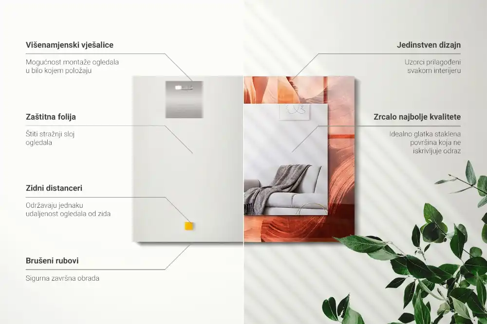 Obdĺžnikové ozdobné zrkadlo Skaly púštneho kaňonu