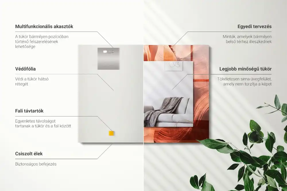 Obdĺžnikové ozdobné zrkadlo Skaly púštneho kaňonu