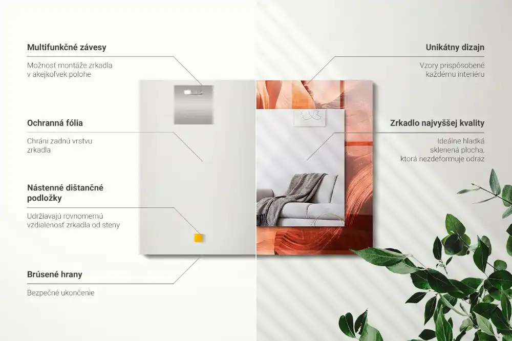 Obdĺžnikové ozdobné zrkadlo Skaly púštneho kaňonu