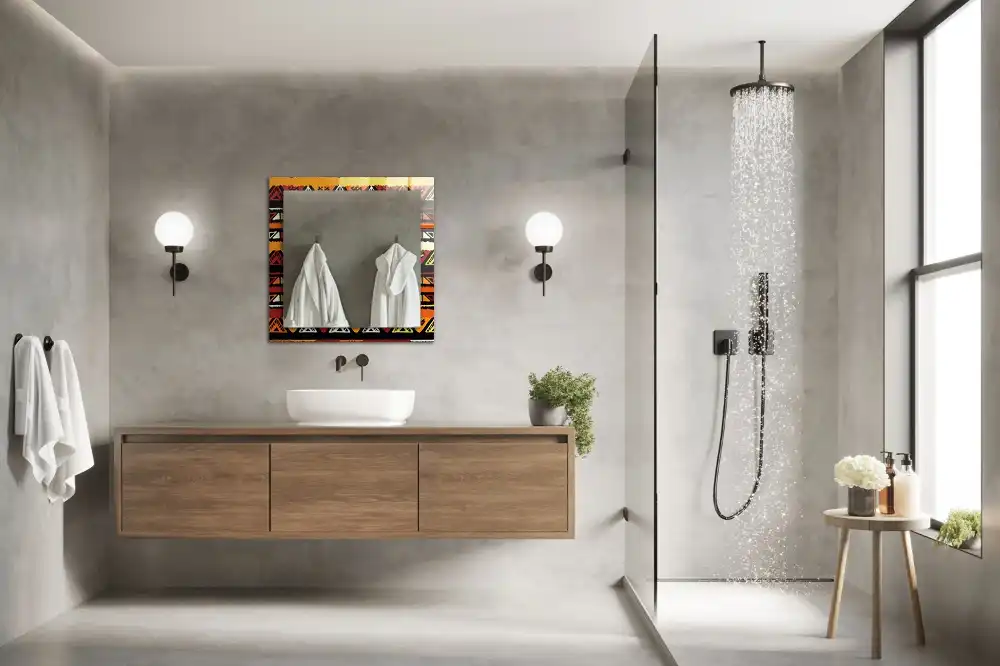 Obdĺžnikové ozdobné zrkadlo Farebný etnický vzor