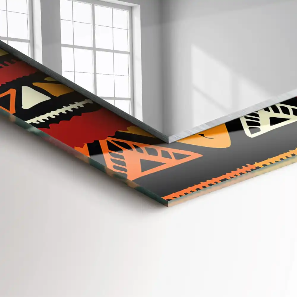 Obdĺžnikové ozdobné zrkadlo Farebný etnický vzor