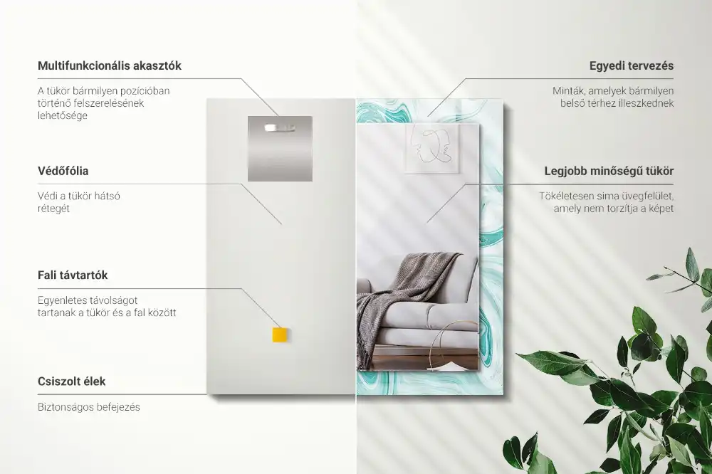 Obdĺžnikové dekoračné zrkadlo Abstraktný mramorový vzor