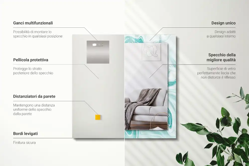 Obdĺžnikové dekoračné zrkadlo Abstraktný mramorový vzor