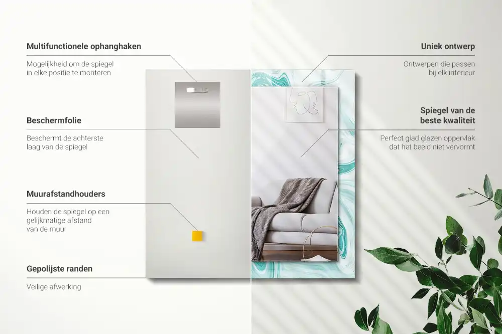 Obdĺžnikové dekoračné zrkadlo Abstraktný mramorový vzor