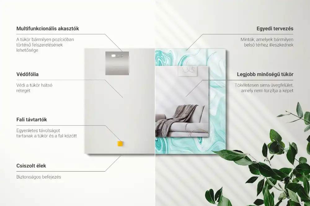 Obdĺžnikové dekoračné zrkadlo Abstraktný mramorový vzor