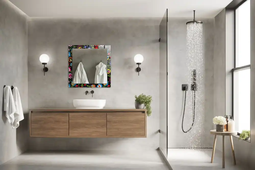 Obdĺžnikové zrkadlo s motívom Farebné ľudové vzory