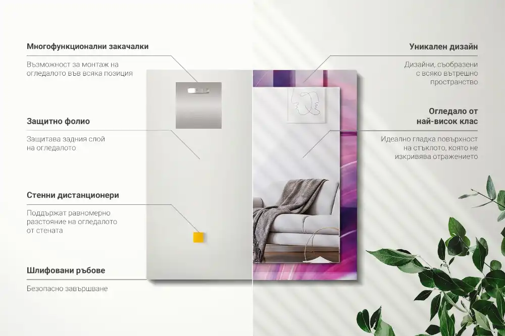 Obdĺžnikové ozdobné zrkadlo Abstraktné farebné vlny