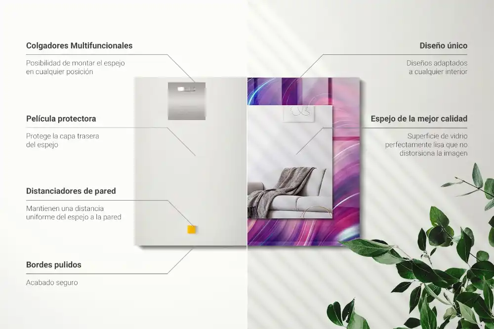 Obdĺžnikové ozdobné zrkadlo Abstraktné farebné vlny